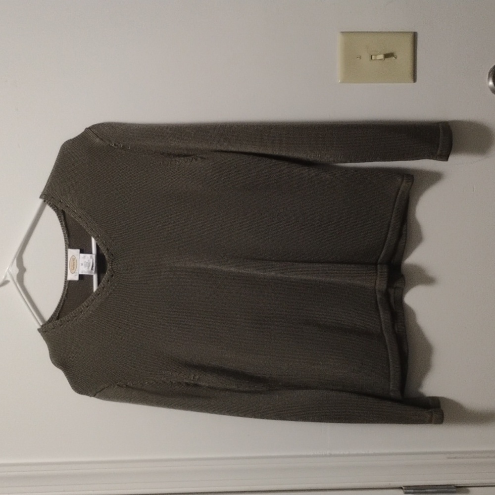 Olive Green V-Neck Sweater